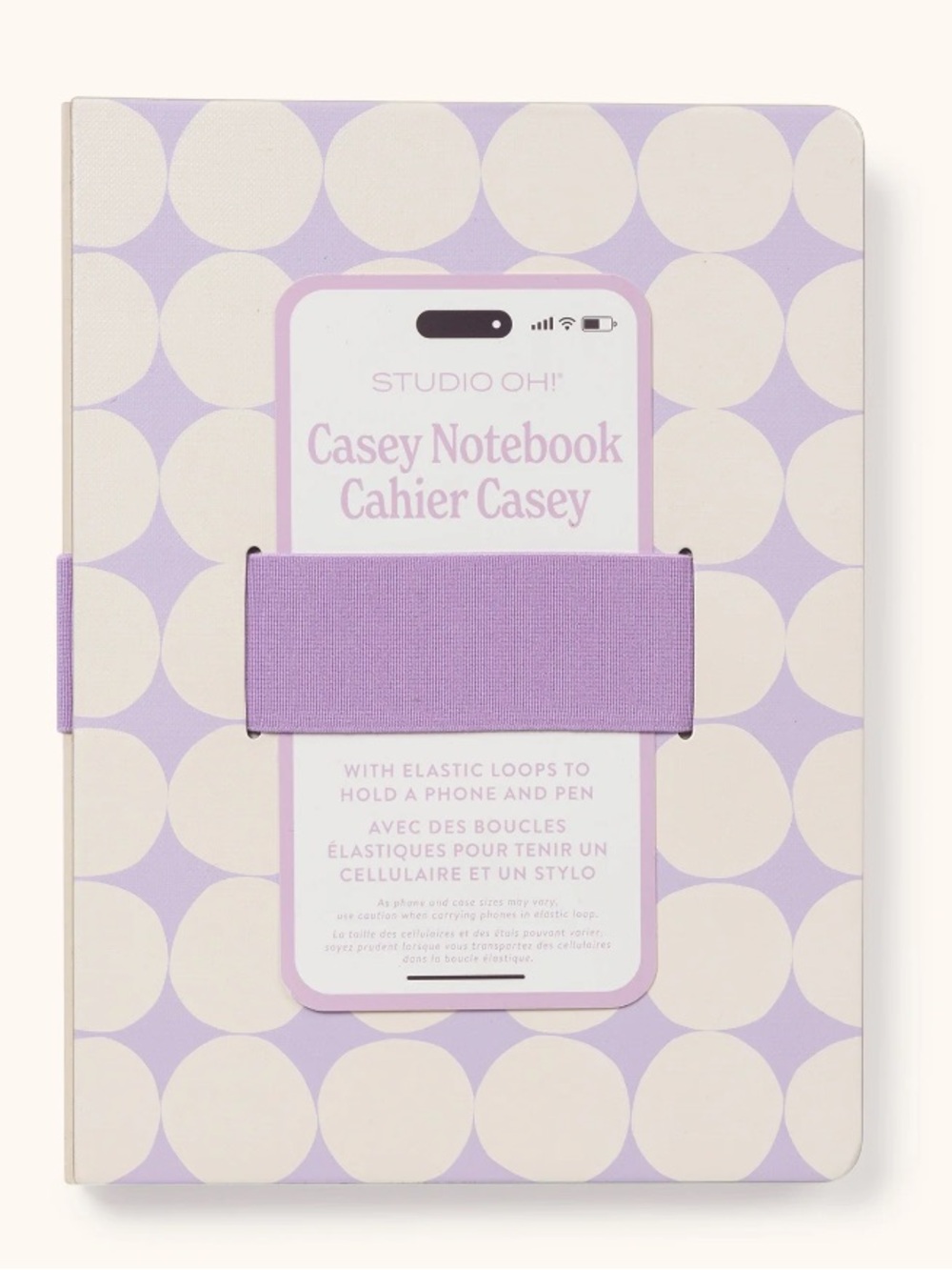 “Darling Dots” Casey Notebook with Phone & Pen Loop - 192 lined pages-NWT